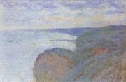 Claude Monet On the Cliff near Dieppe,Overcast Skies Sweden oil painting artist